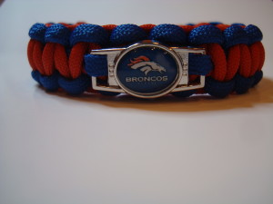 Royal Blue outside, Scarlet Red inside with Denver Broncos Charm